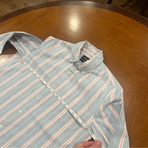Bonobos Men’s Slim Fit Oxford Button Down Shirt Blue Stripe Medium Long-Sleeve - Picture 13 of 16